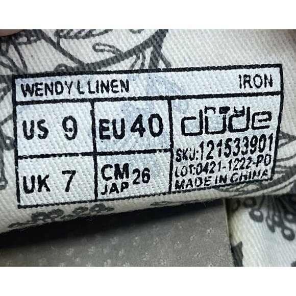 Hey Dude L Linen Gray Women's Size 9 Iron Slip On Casual Comfort Shoes - Picture 8 of 9